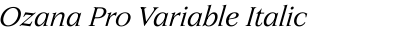 Ozana Pro Variable Italic